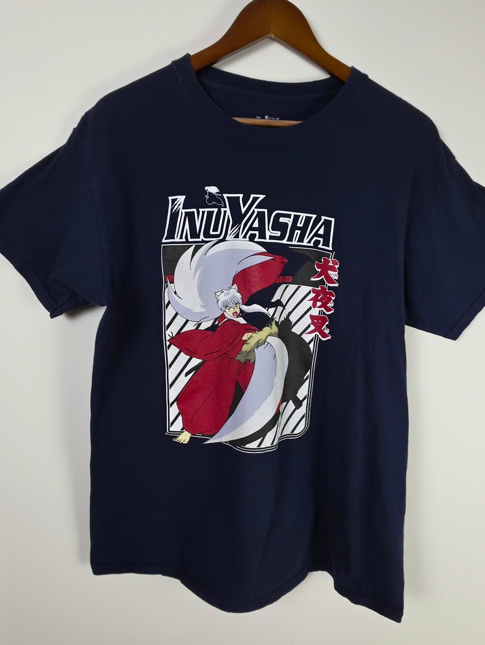 Inuyasha Anime Graphic T Shirt Mens L Navy Rumiko Takahashi Manga Y2K Tee